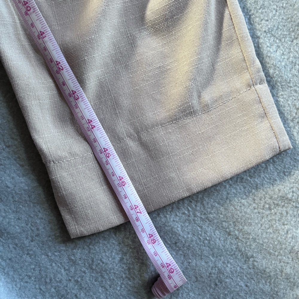 “Who I Am” White + Tan Paperbag Tie Waist Jumpsuit Sz 12 - Picture 6 of 7